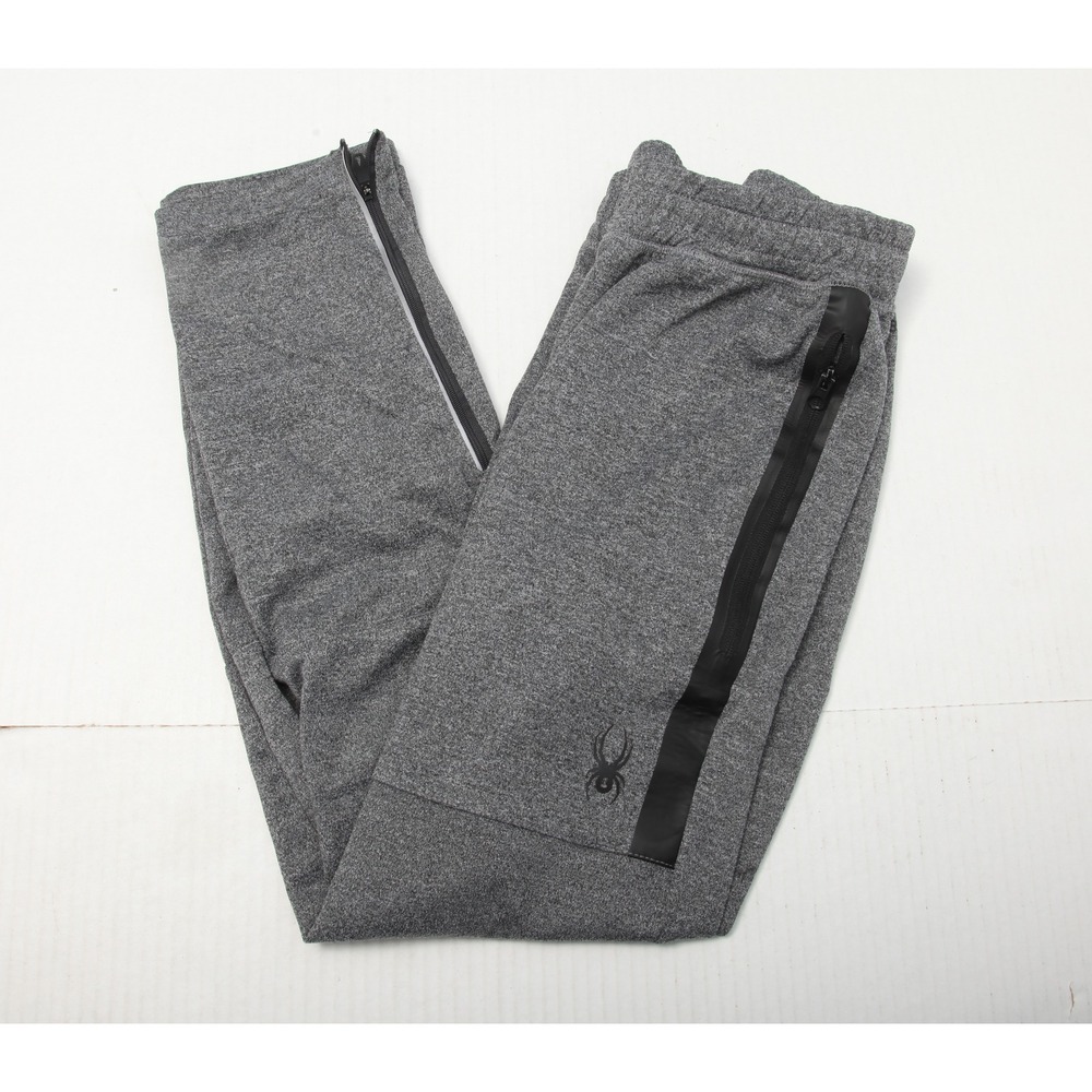 Spyder Active Men's Medium Gray Heather Jogger Track Pants Zip Pockets & Cuffs